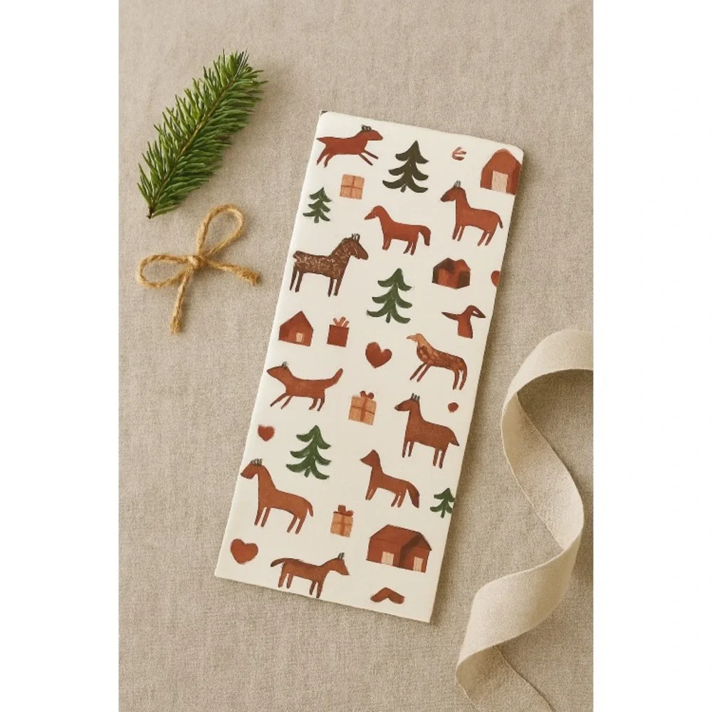 IKEA VINTERFINT Gift Bags – 12 Pack – Nordic Animal & Dala Horse Designs – Disco